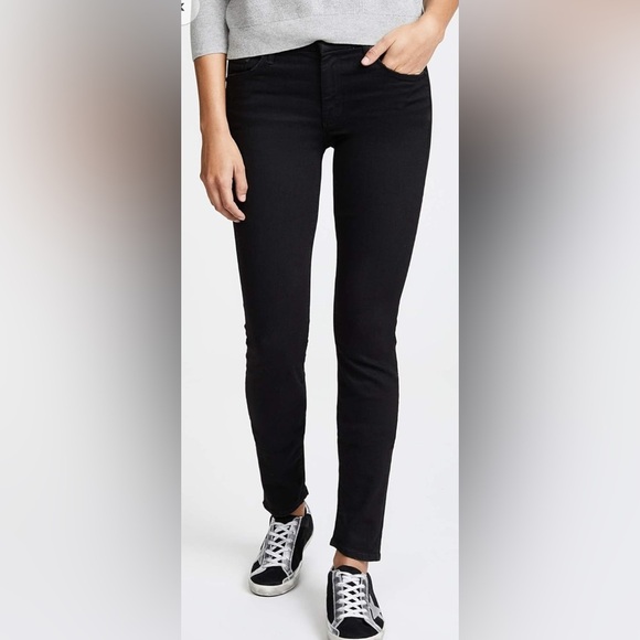 MOTHER The Looker Not Guilty Skinny Jeans Black Size 28 - Picture 1 of 9